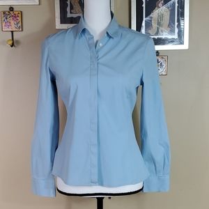 Jaeger blue button down long sleeve shirt